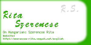 rita szerencse business card